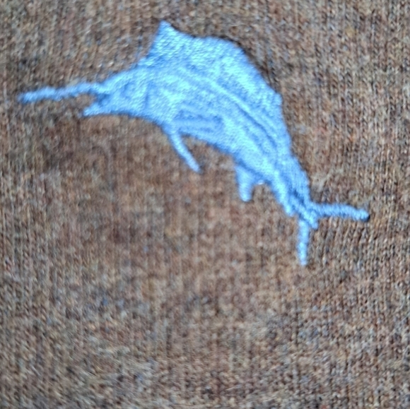 Tommy Bahama Light Brown  1/4 Zip Pullover With Contrasting Color - Picture 5 of 9